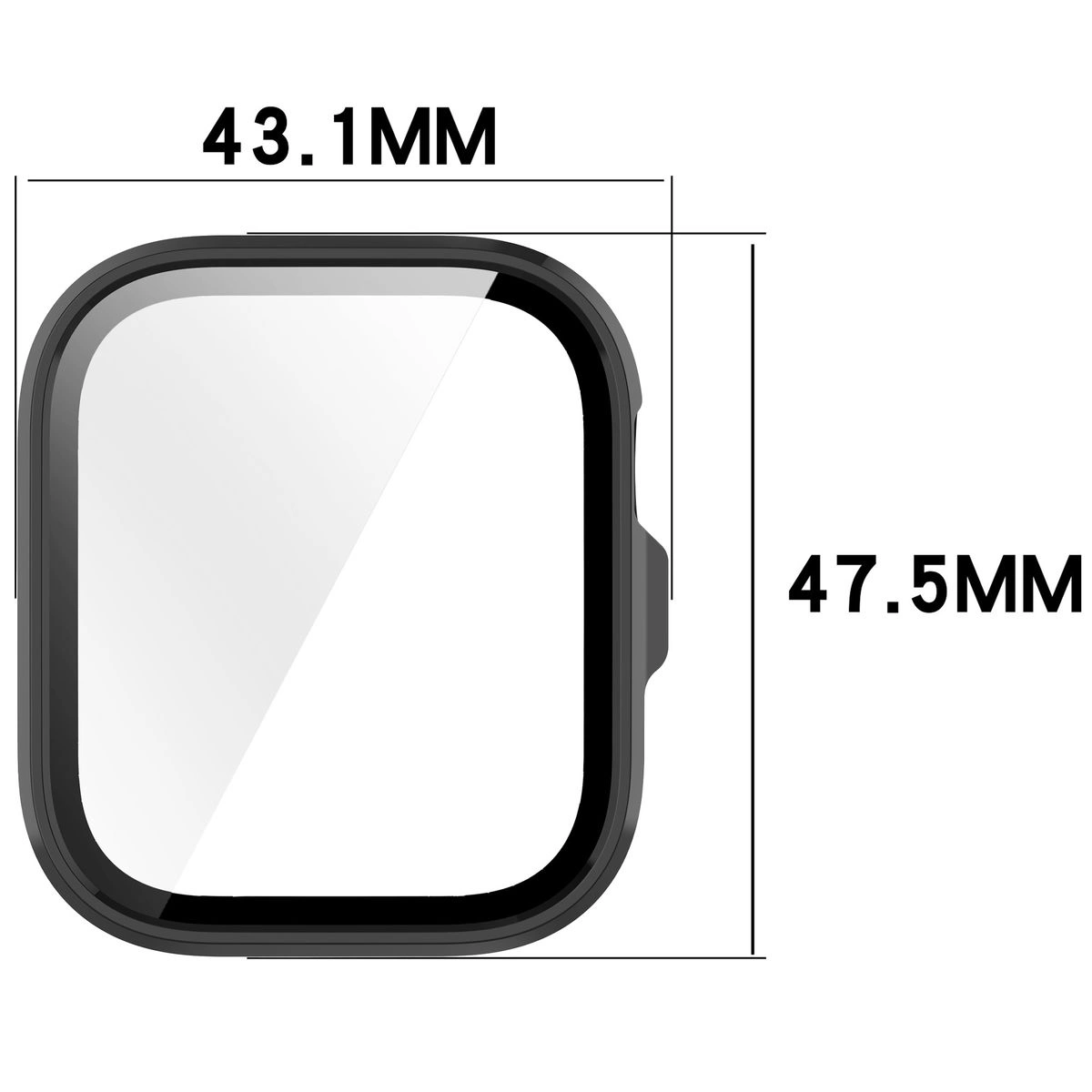 Wymiary etui Bizon Case Watch Adamo do Huawei Watch Fit 4 Pro